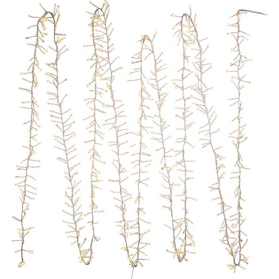 24-Foot 720-Light Warm White Twinkle LED Fairy Cluster Garland
