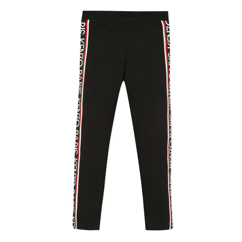 KENZO KIDS Black Side Stripe Leggings