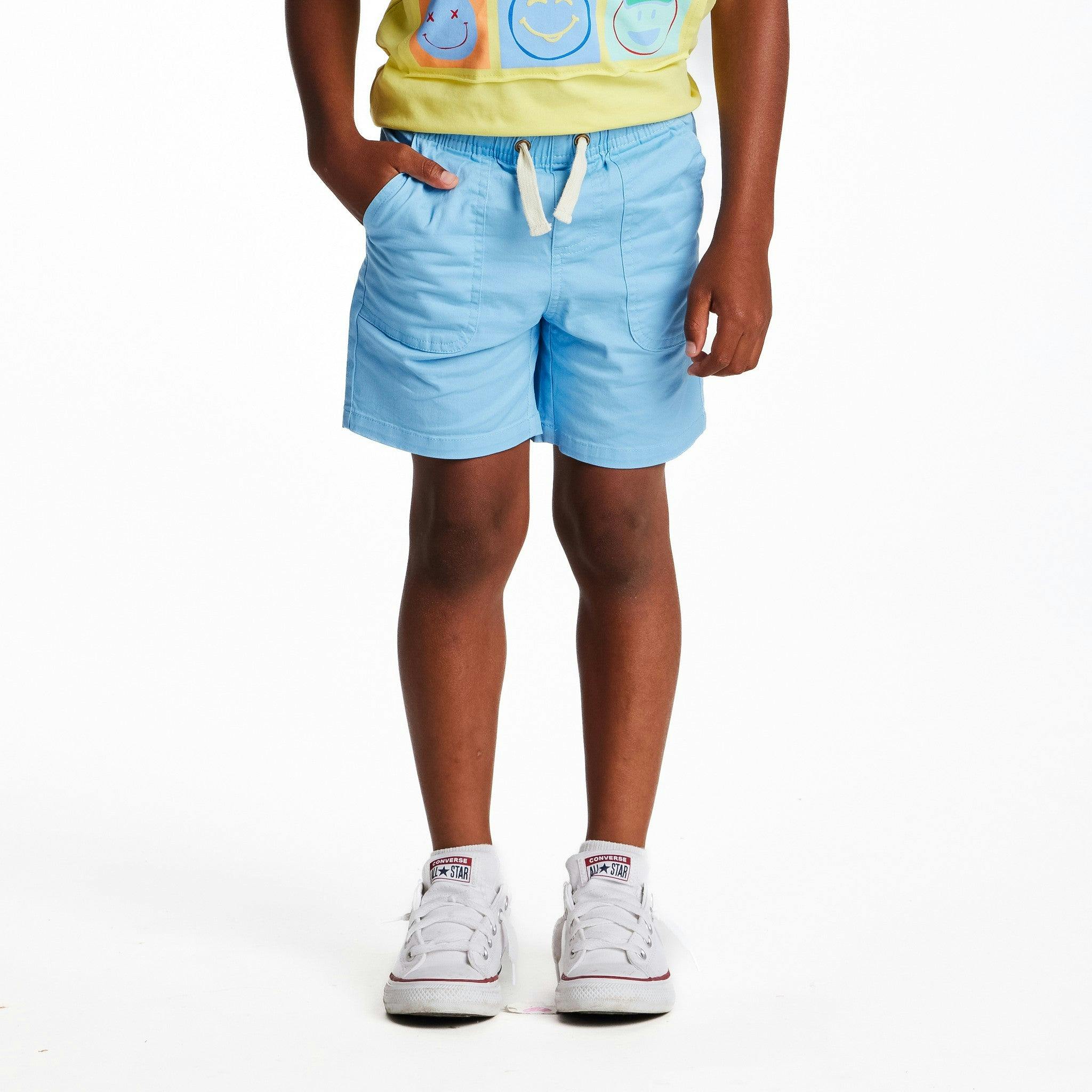 Boys Stretch Twill Shorts | Sky Blue