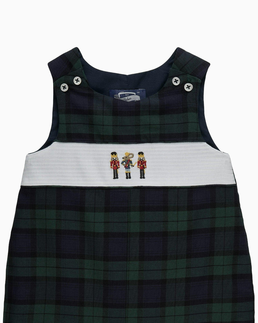 Baby Archie Smocked Romper in Nutcracker