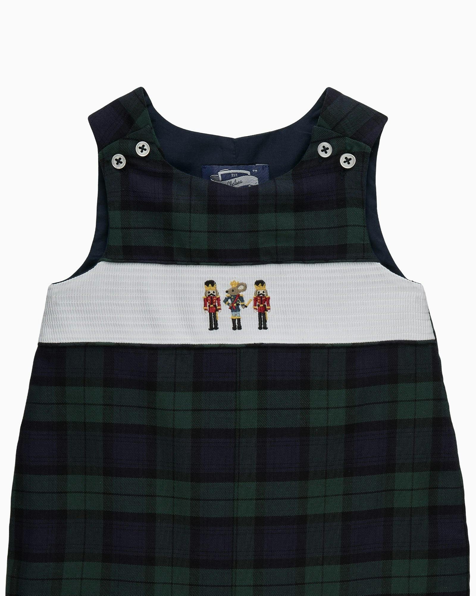 Baby Archie Smocked Romper in Nutcracker