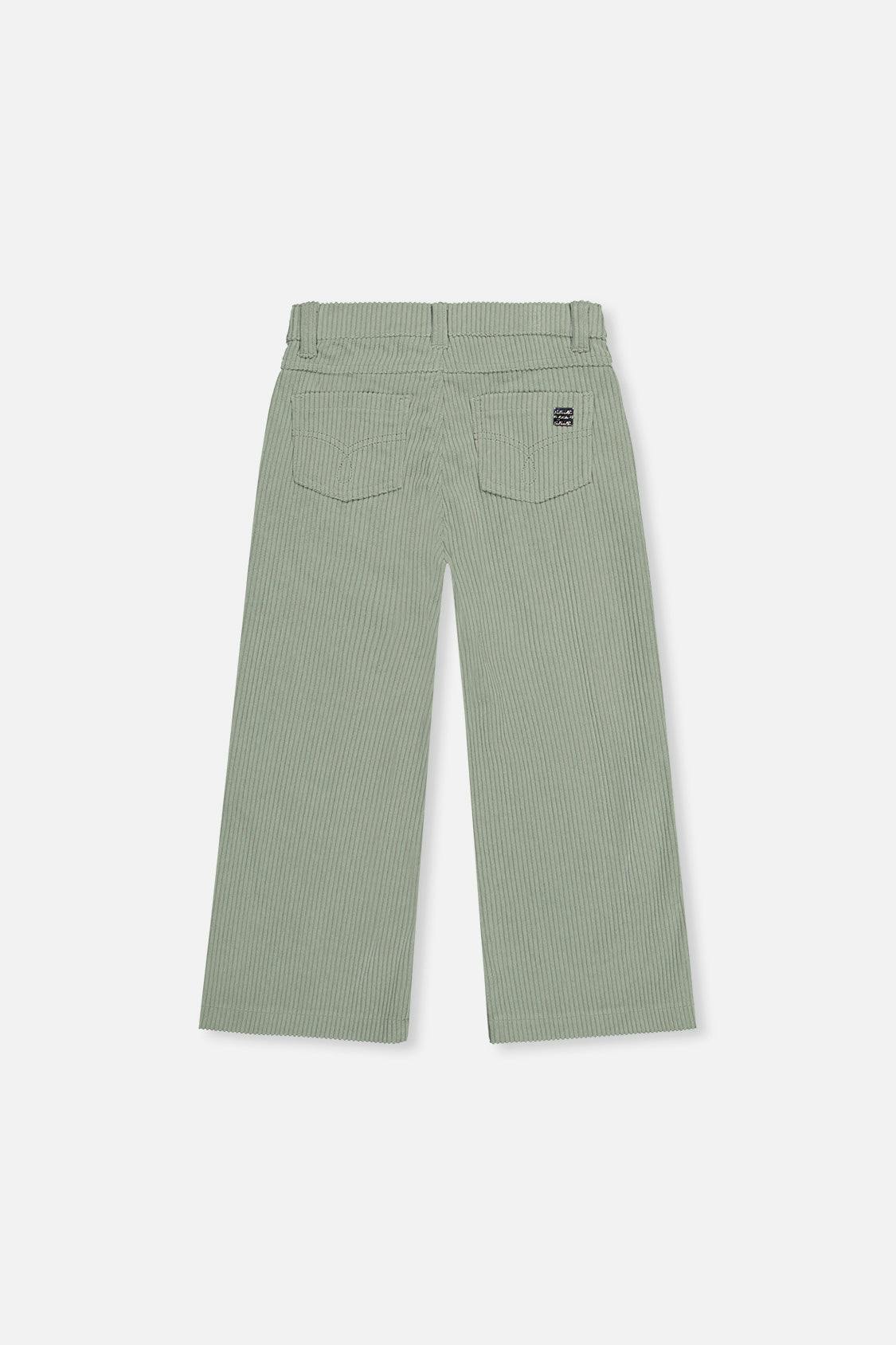 Stretch Corduroy Wide Leg Pants Pale Turquoise