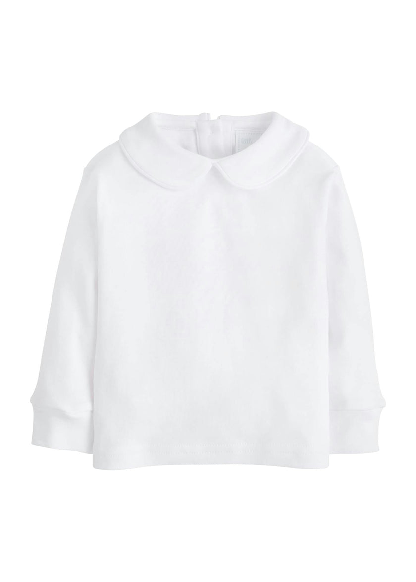 Piped Peter Pan Shirt - White