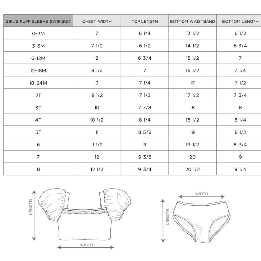 Girl's Puff Sleeve Swimsuit