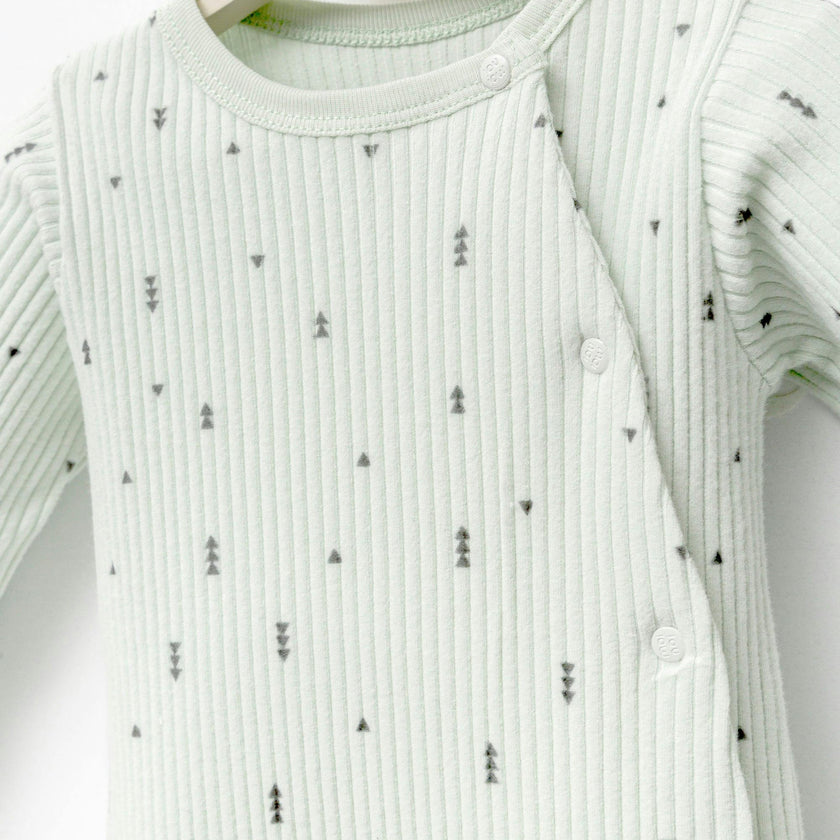 Mint Forest Print Babygrow & Hat