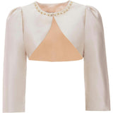 Cropped Satin Cardigan