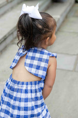 Plaid Seersucker Dress With Flowers