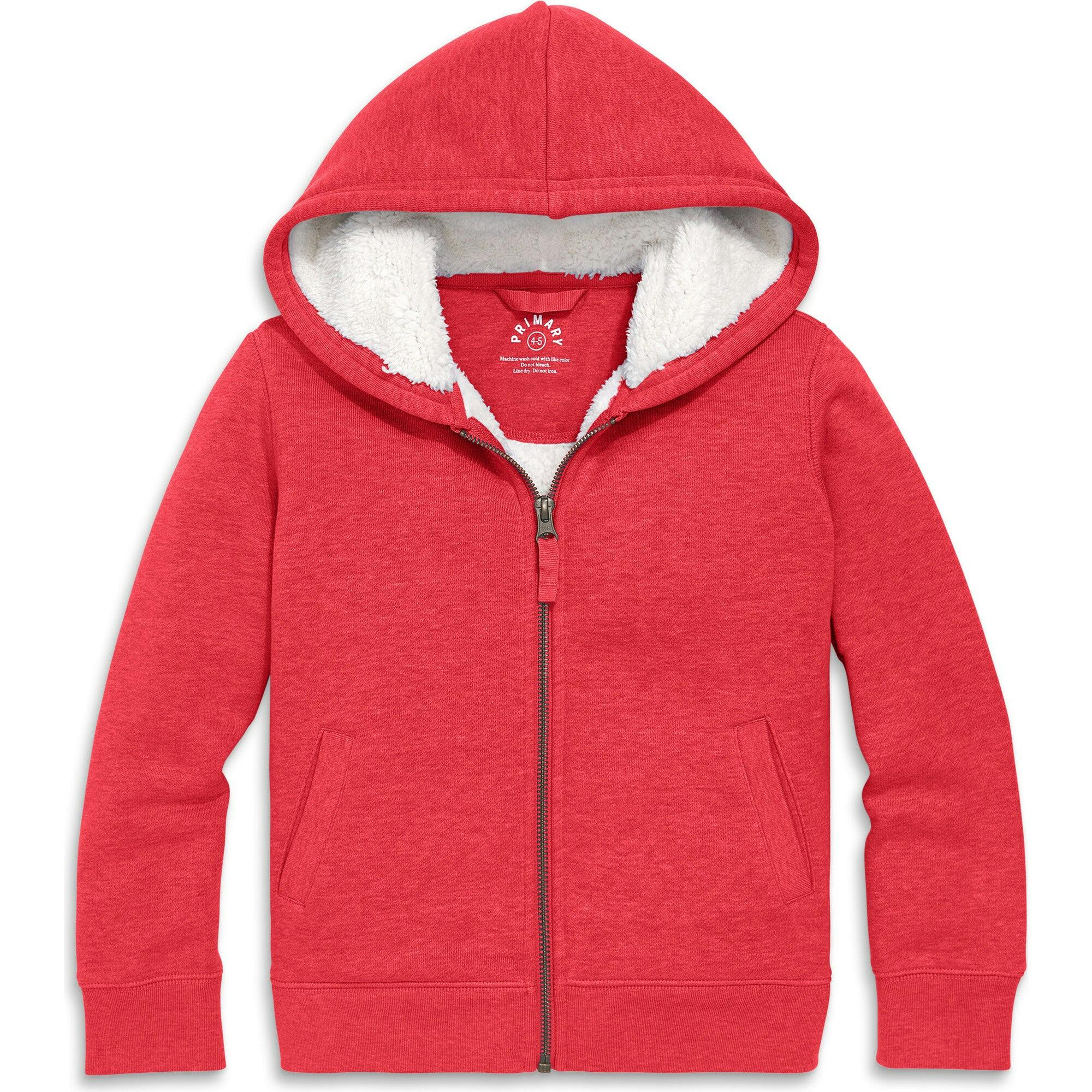 Kids teddy fleece-lined zip hoodie