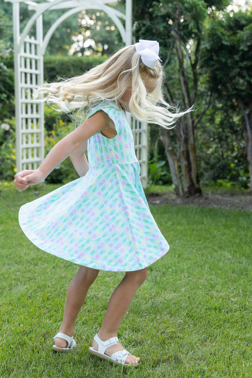 Printed Knit Tulip Twirl Dress