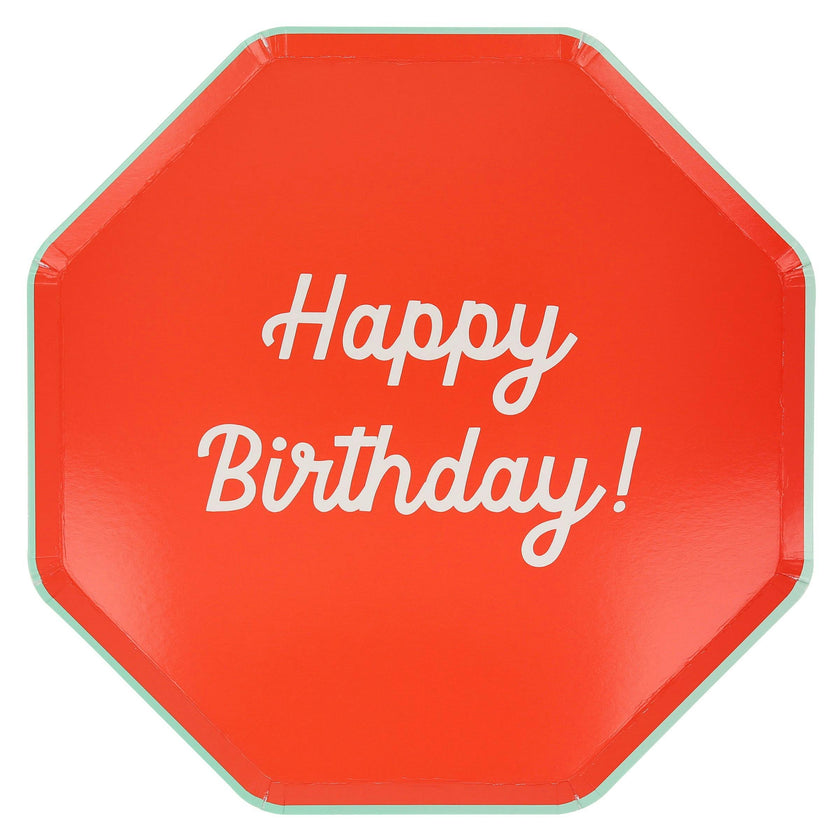 Mixed Happy Birthday Dinner Plates