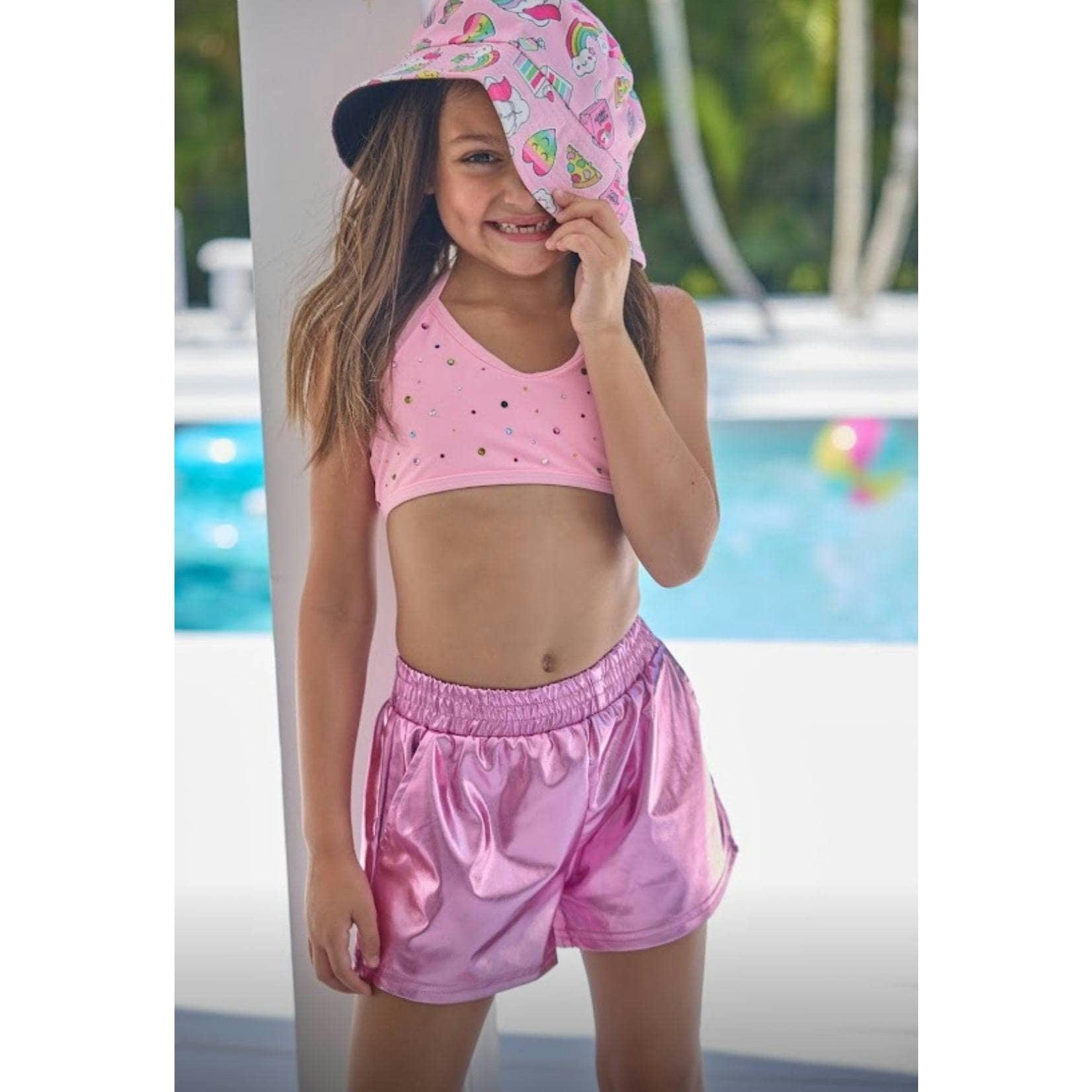 Metallic Track Shorts Blue