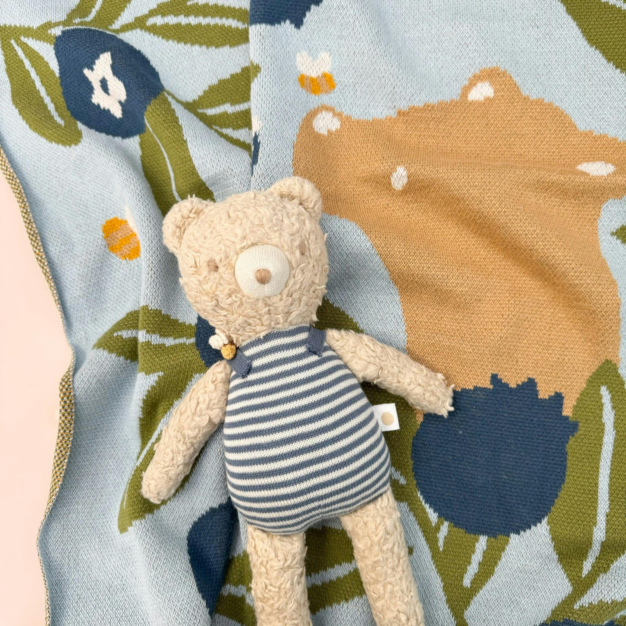 Blueberry Bear Bee Blanket | Organic Cotton