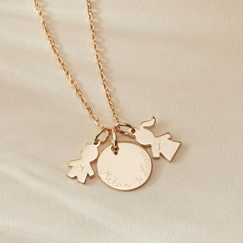 Personalized Mummy Necklace, 14k Gold Plated