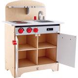 White Fully Equipped Wooden Gourmet Kitchen for Kid's