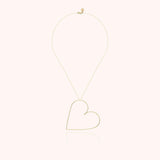 Women's Heart Charm Necklace, Yellow Gold-Filled