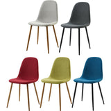Minimalista Fabric Dining Chair with Wood Grain Metal Legs