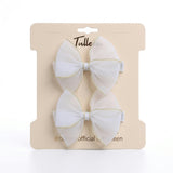 Tulle Glitter Bow Hir Clip Set
