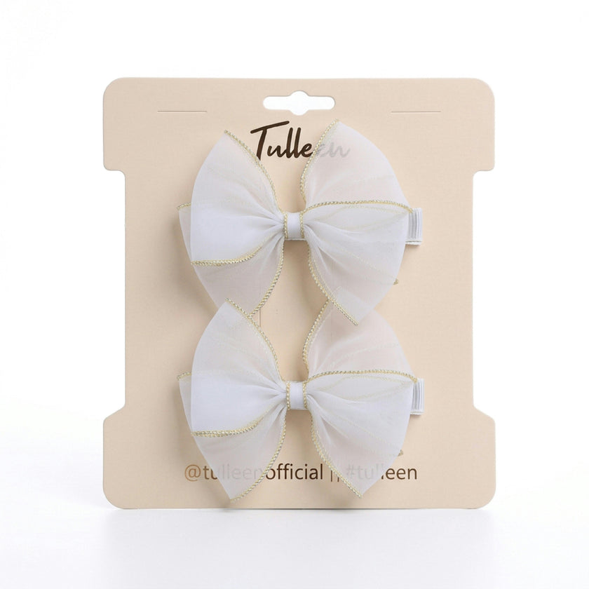 Tulle Glitter Bow Hir Clip Set