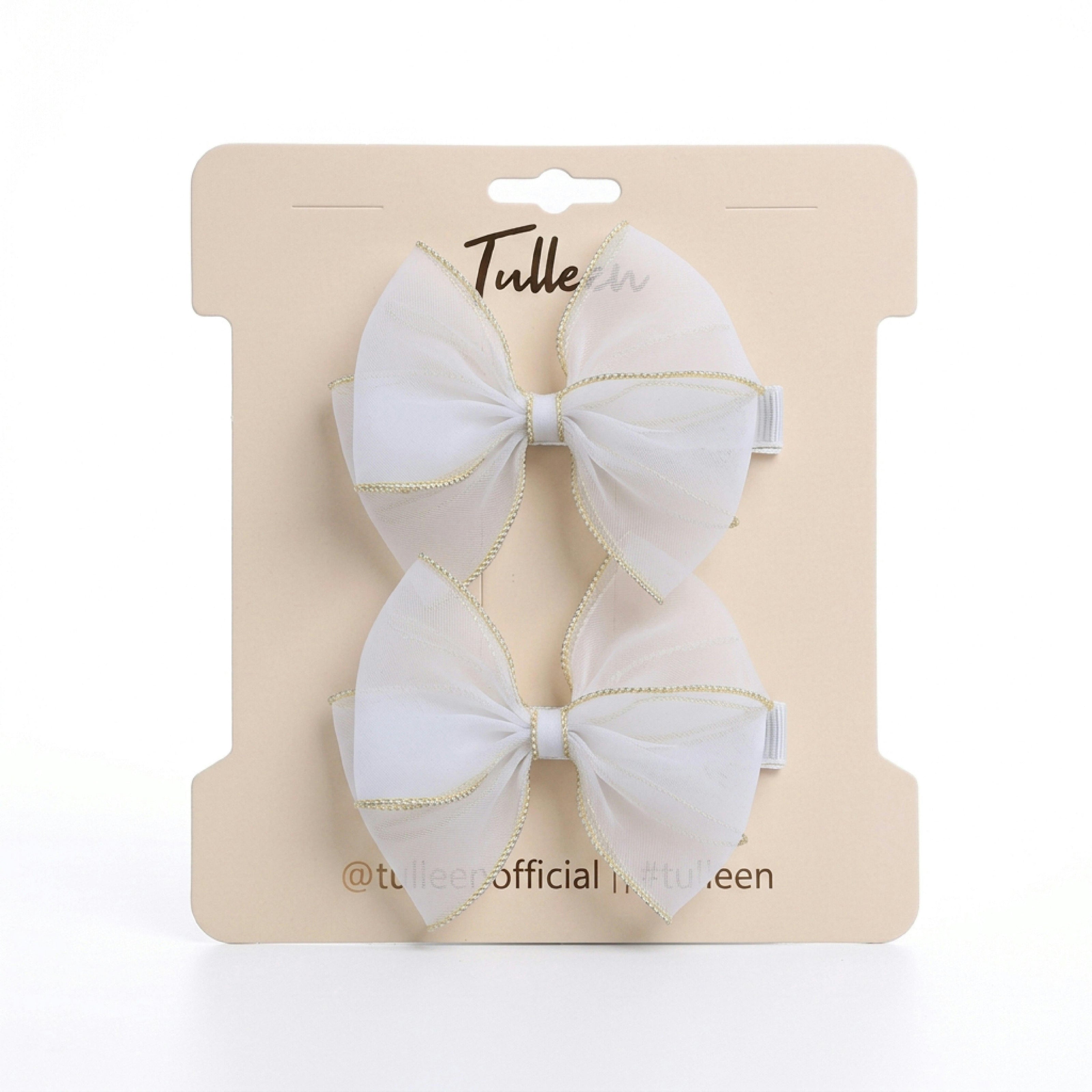 Tulle Glitter Bow Hir Clip Set