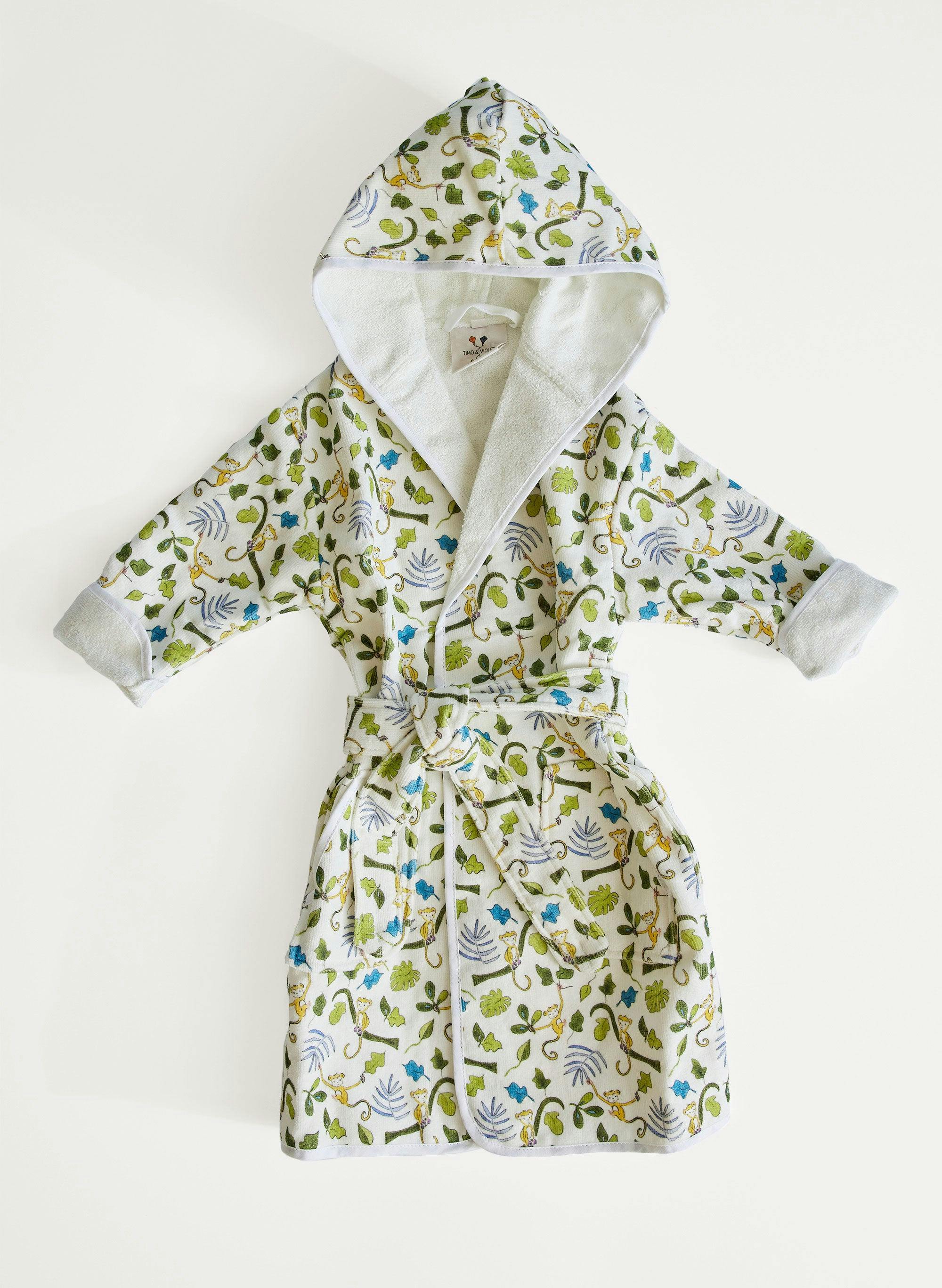 Organic Children’s Bathrobe - Happy Monkey