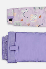 Two Piece Discover Snowsuit Purple Printed Cats