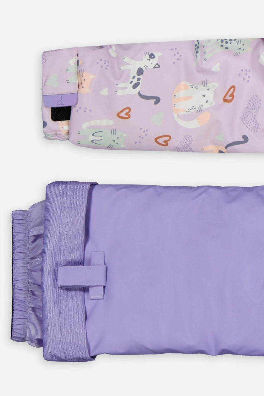 Two Piece Discover Snowsuit Purple Printed Cats