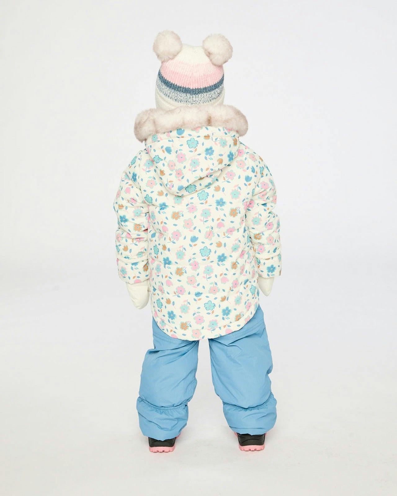 Baby Two Piece Snowsuit White With Floral Print