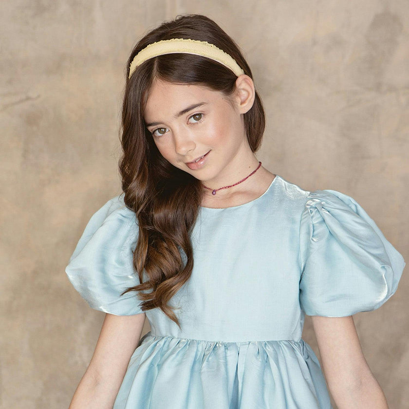 Halo Luxe Mae Lattice Lace Headband - Lemon