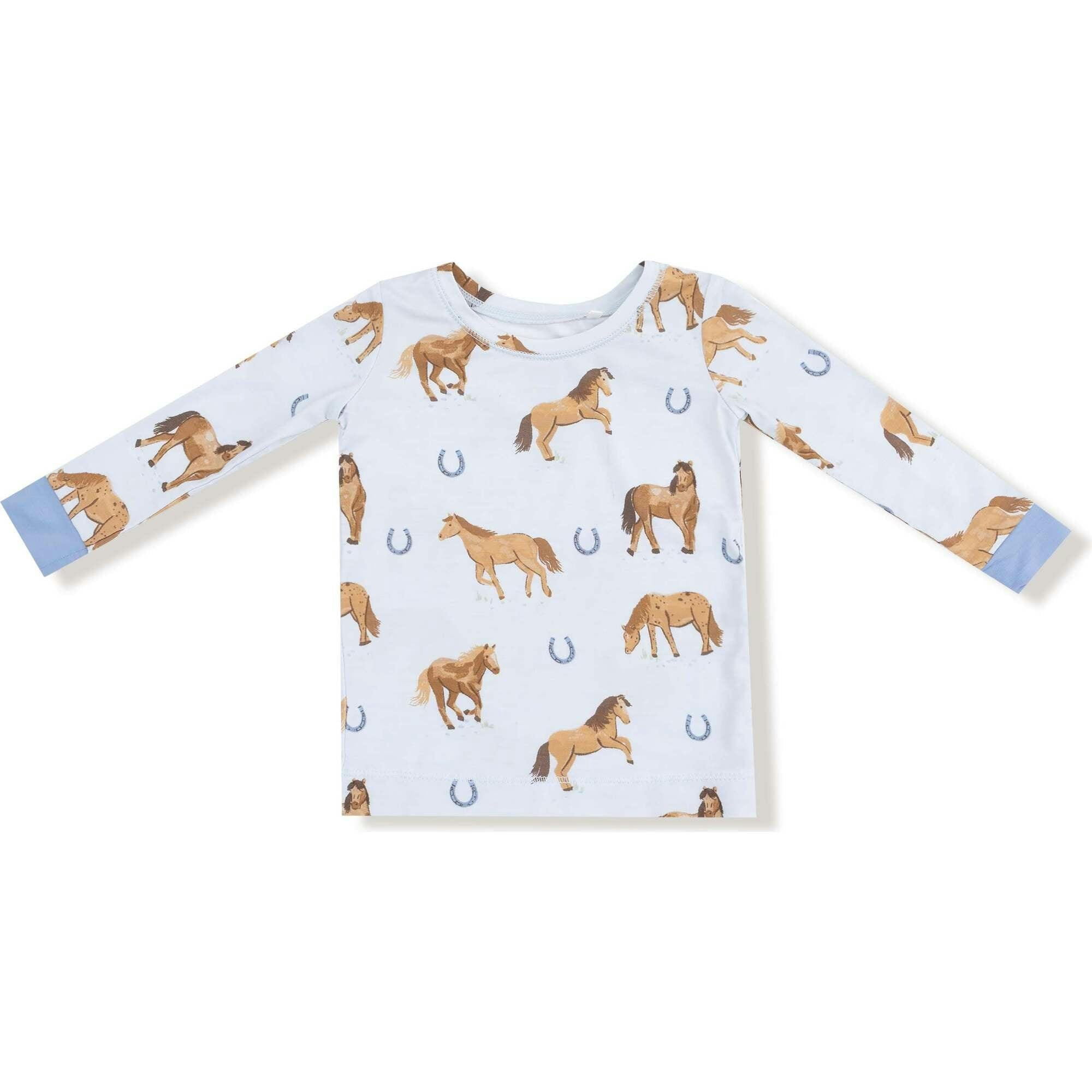 Horses - Blue - Long Sleeve Loungewear Set