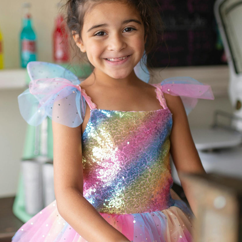 Rainbow Fairy Dress & Wings