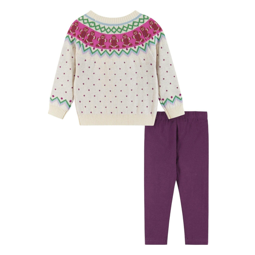 Infant White Fair Isle Sweater & Jegging Set