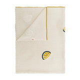 Clementine Lemon Embroidered Knit Baby Blanket
