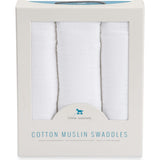 Cotton Muslin Swaddle Blanket 3 Pack - White