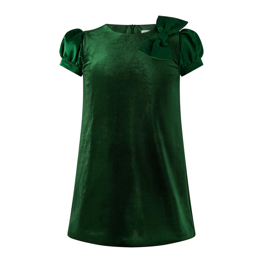Satin Bow Velvet Dress