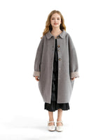Gray Wool Coat with Peter Pan Collar