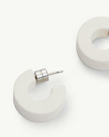 Muse Hoops in White Matte