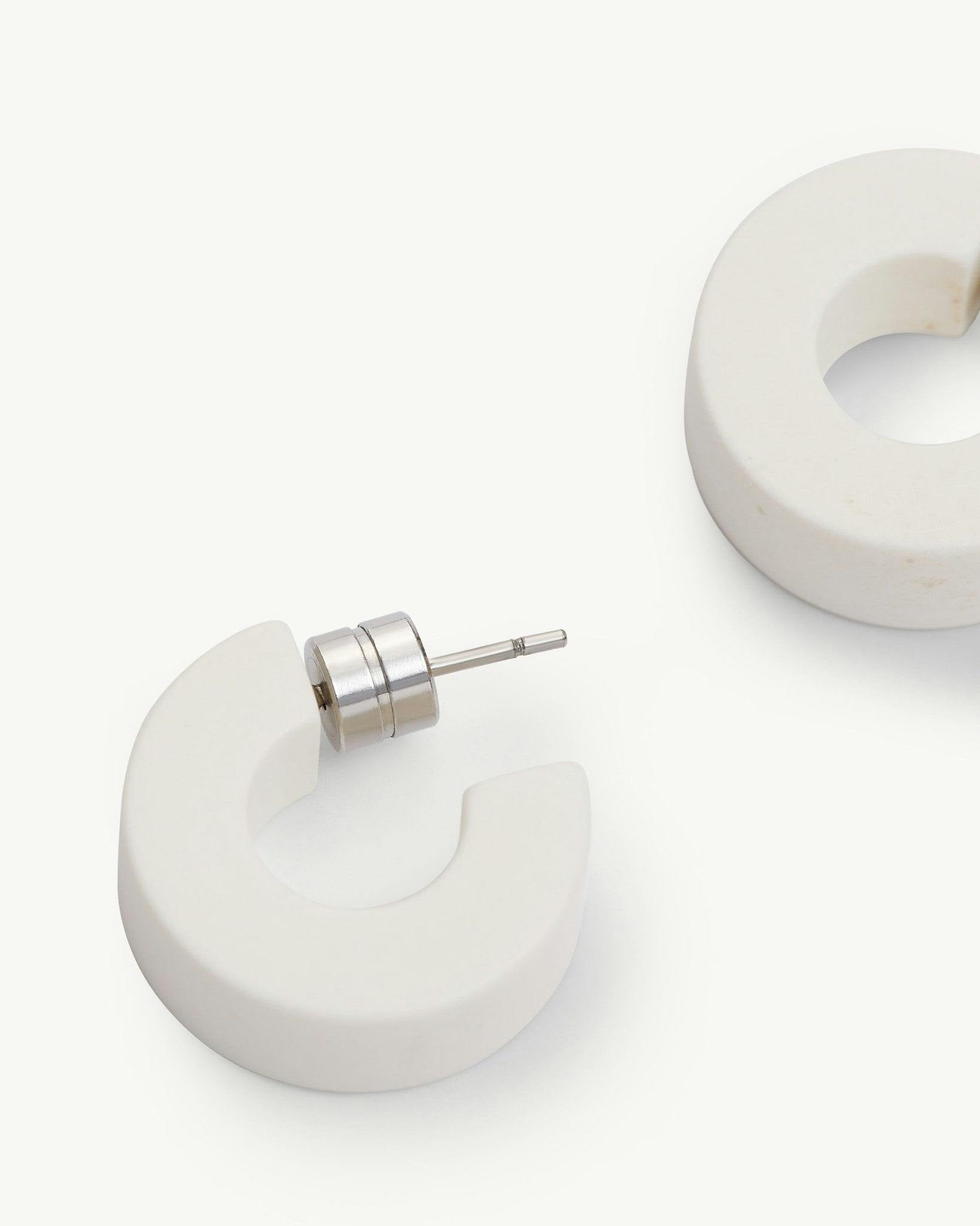 Muse Hoops in White Matte