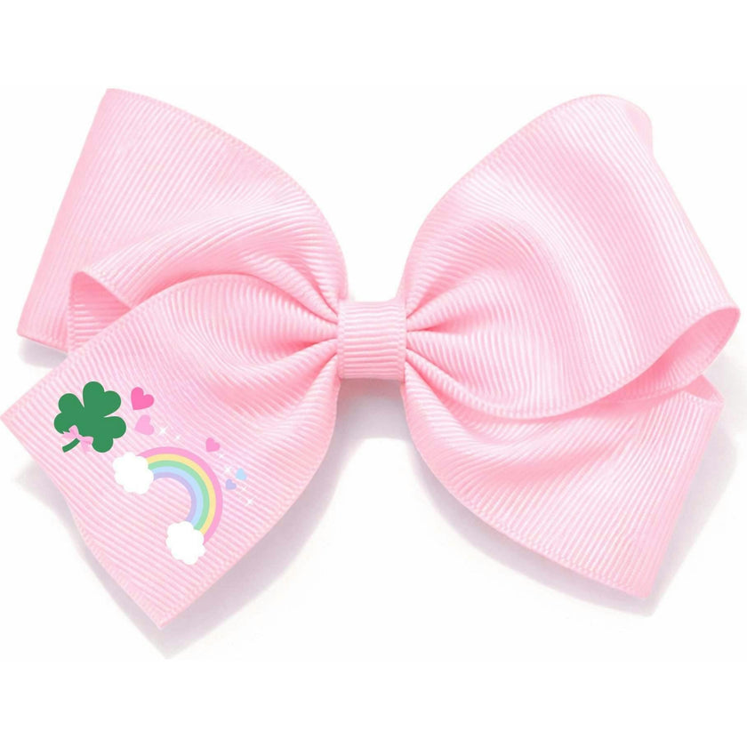 Rainbow Shamrock Hair Bow