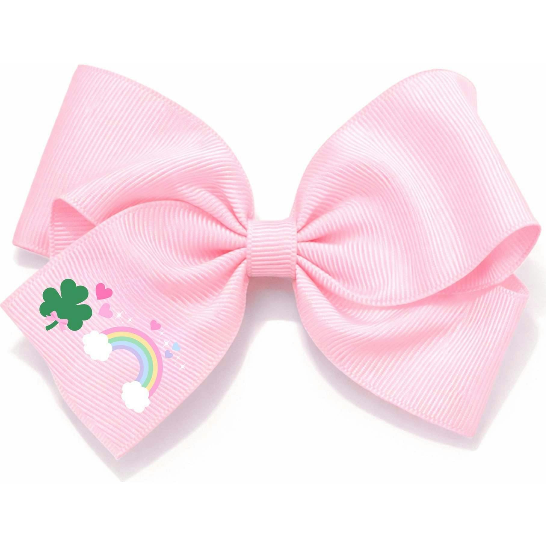 Rainbow Shamrock Hair Bow