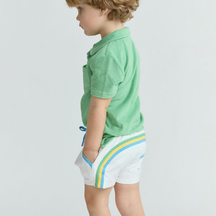 boys gustavia green french terry polo