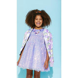 Sequin Daisy Short Puff Sleeve Dress