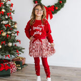 Christmas Plaid Bow Tiered Tutu Skirt