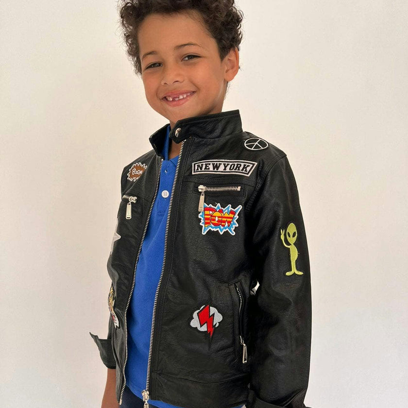 Boy All About the Patch Vegan Leather Jacket