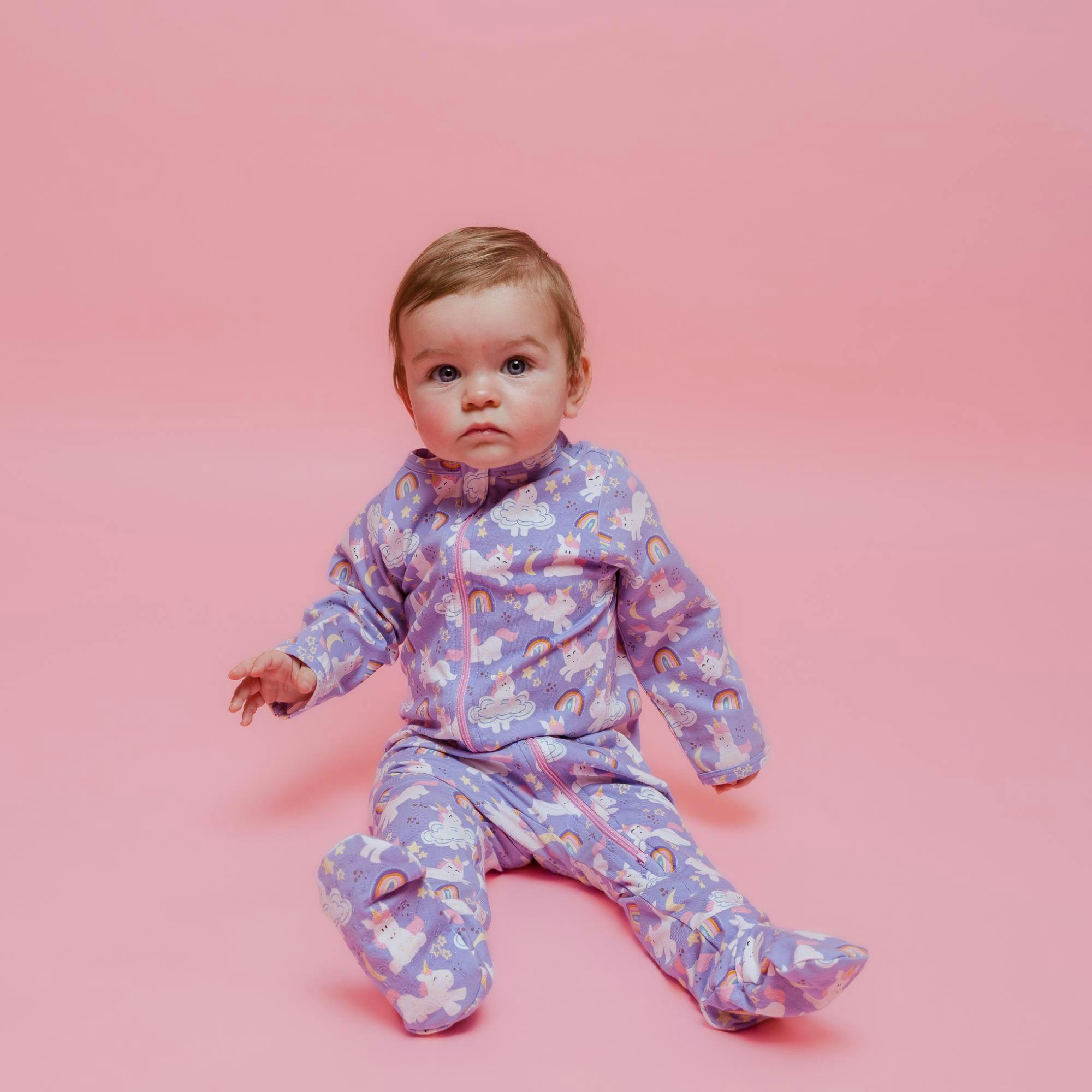Zipped Long Sleeve Footed Onesie