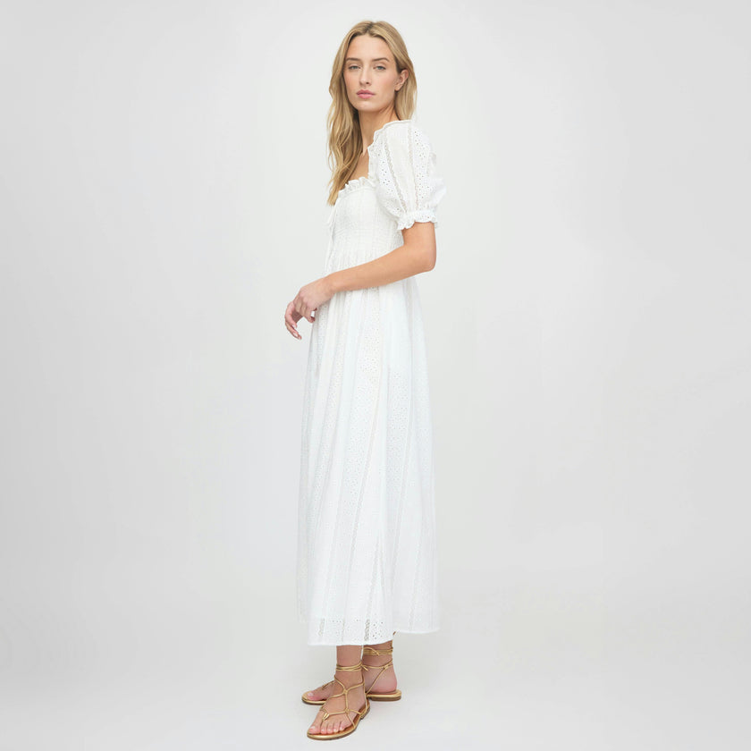 The Scarlett Nap Dress - White Broderie Voile