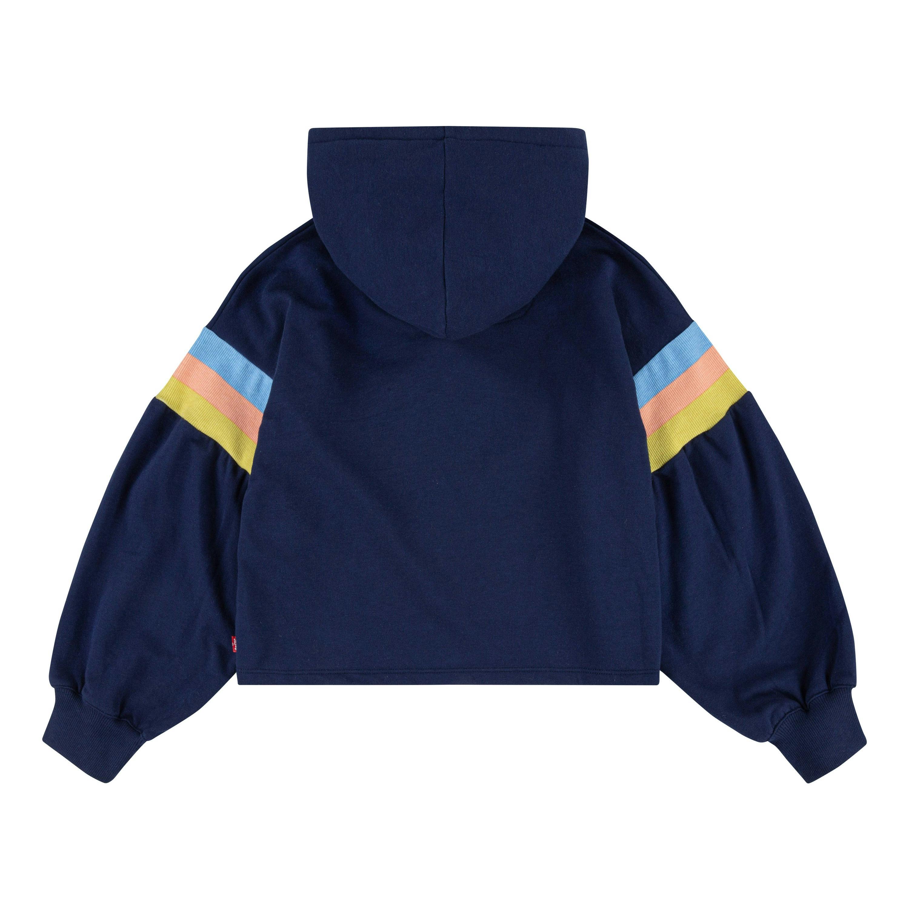 Navy Logo Print Hoodie