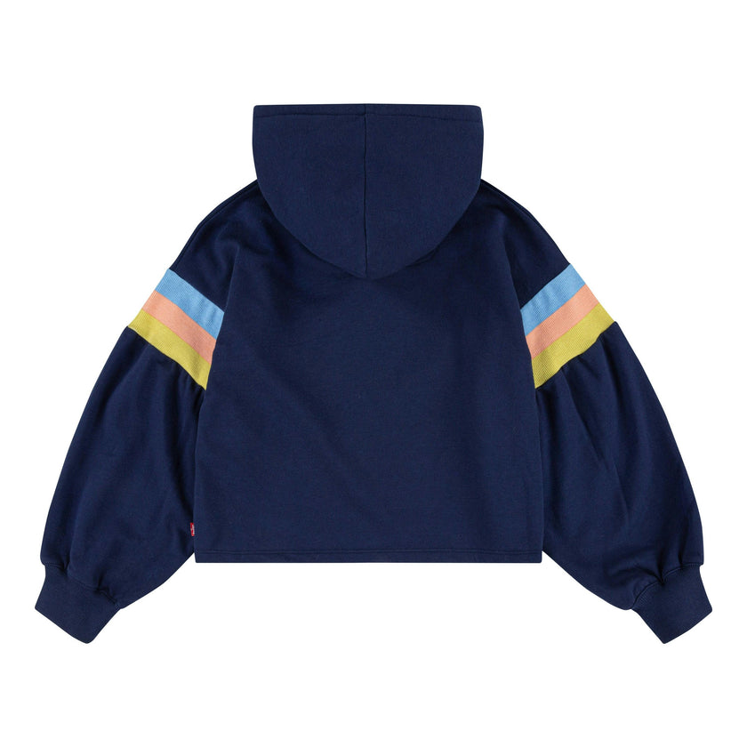 Navy Logo Print Hoodie