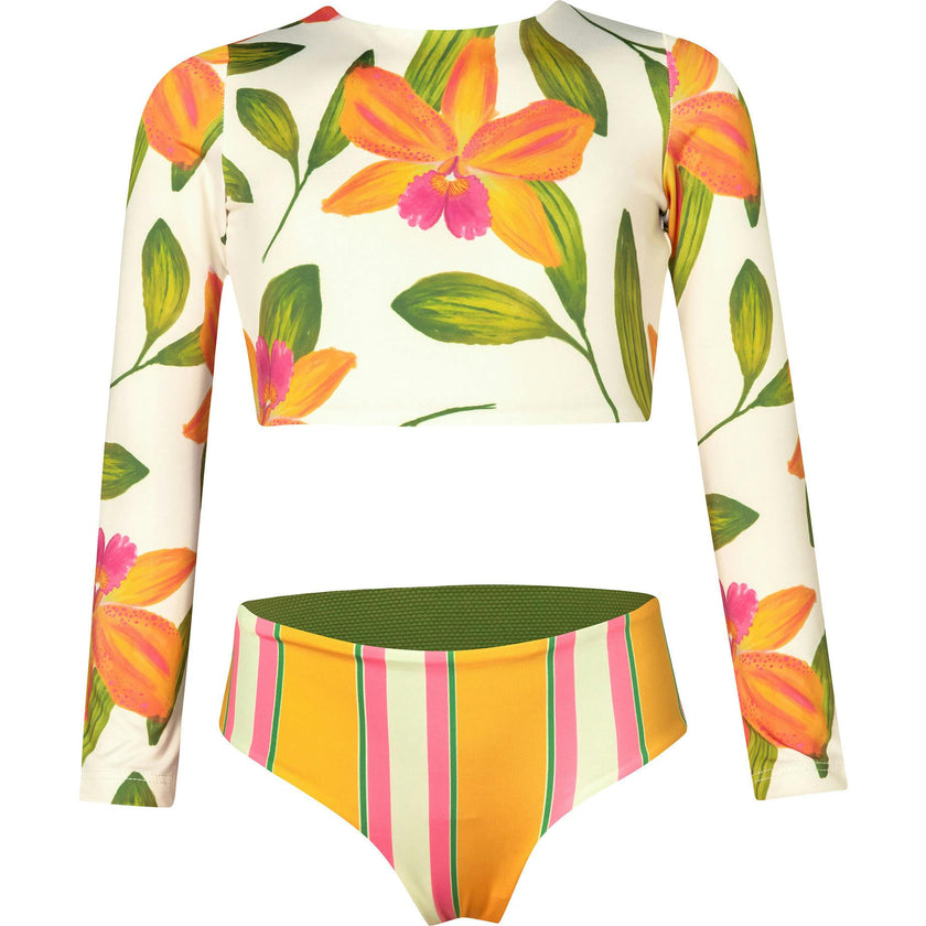 ORQUIDEAS NARANJA - SUN LONGSLEEVE BIKINI