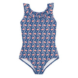 Girls Navy Primrose Ruffle Collar One Piece