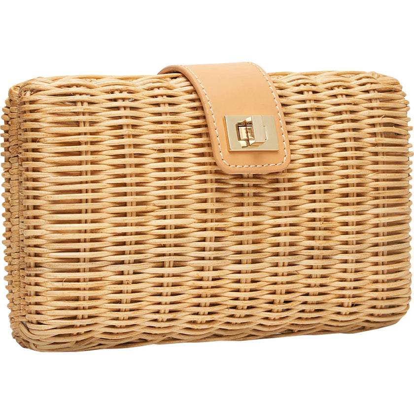 Women's Lou Wicker Clutch With Drop-In Chain Strap